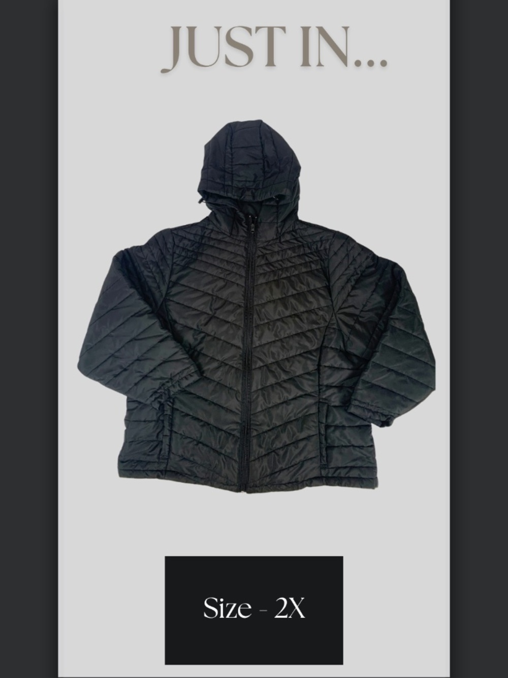Beverly Hills Polo Club Hooded Chevron Quilted Puffer Jacket Black 2X Winter